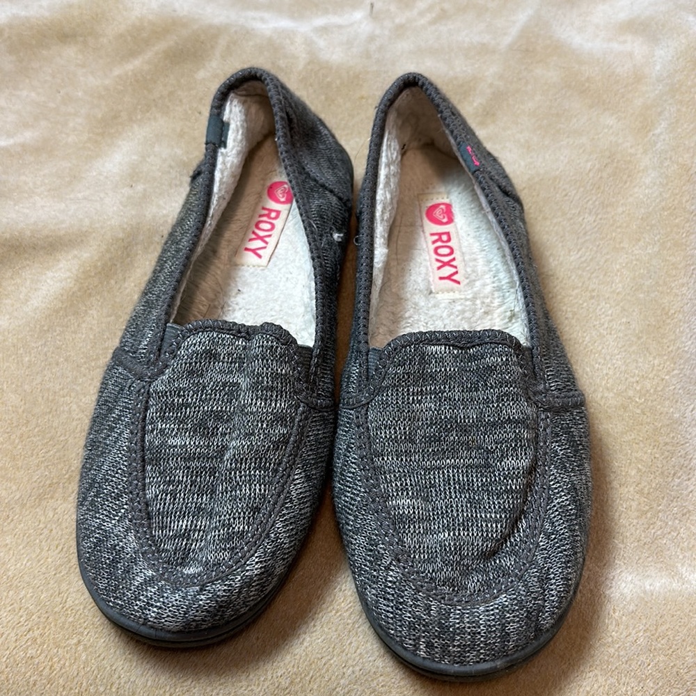ROXY heather gray moccasins